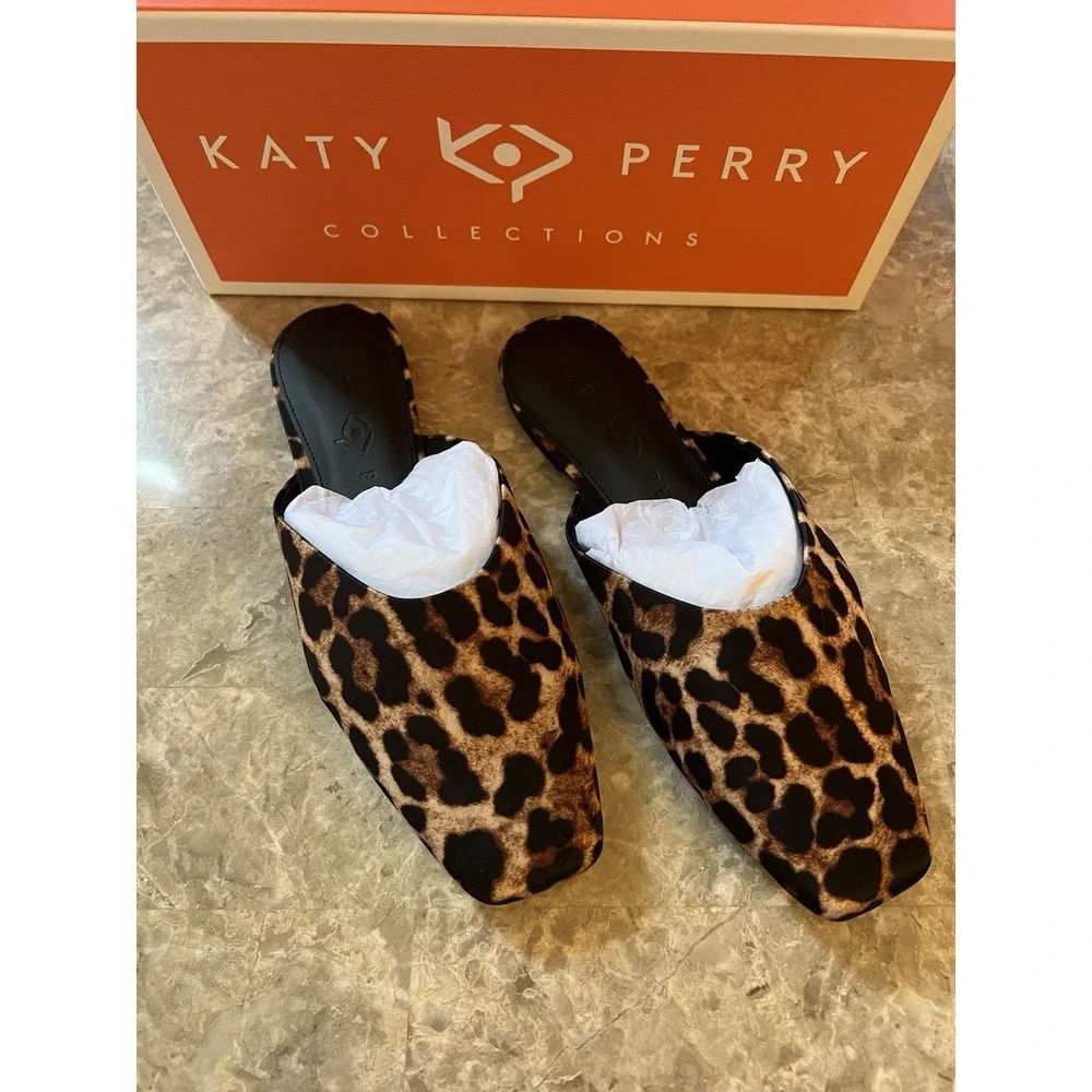 NIB Katy Perry Collections Evie Mule Leopard Print Size 8.5 NEW Slide Shoe Women